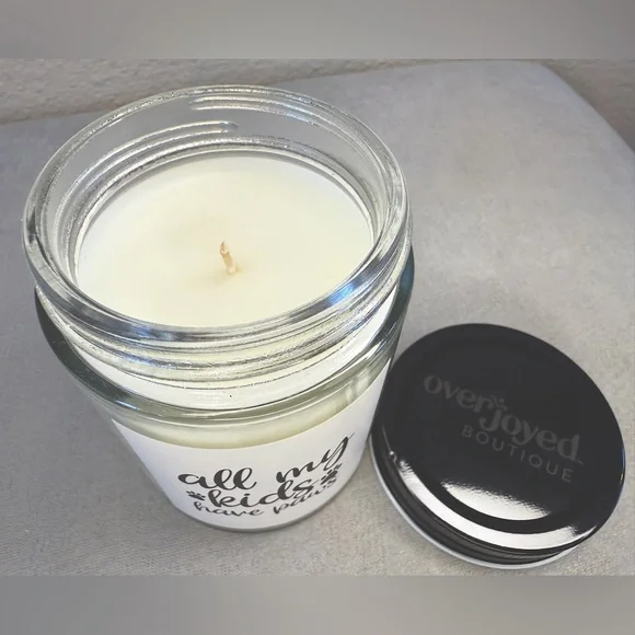 Glass Candle ‘Peony Petals’ — “All My Kids Have Paws”, 8oz, Overjoyed Boutique - Picture 7 of 11